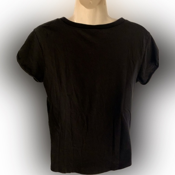 Victoria’s Secret VS Top PINK Logo Black White Tee T-shirt Women’s S Small 4 6 - Picture 2 of 3